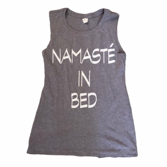Next Level Apparel Tops - NAMASTÉ STAY IN BED Muscle tank